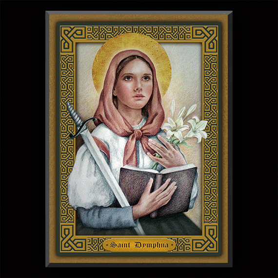 St Dymphna painted by Tracy Christianson - not for reuse