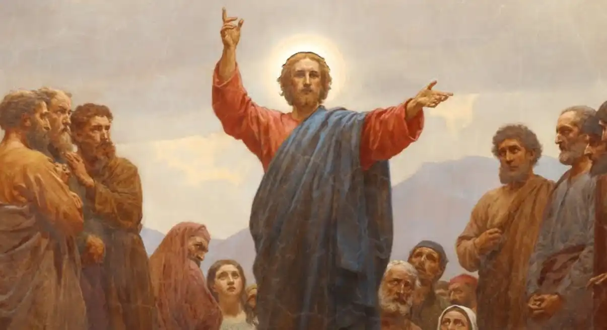 Illustration of Jesus proclaiming the Faith