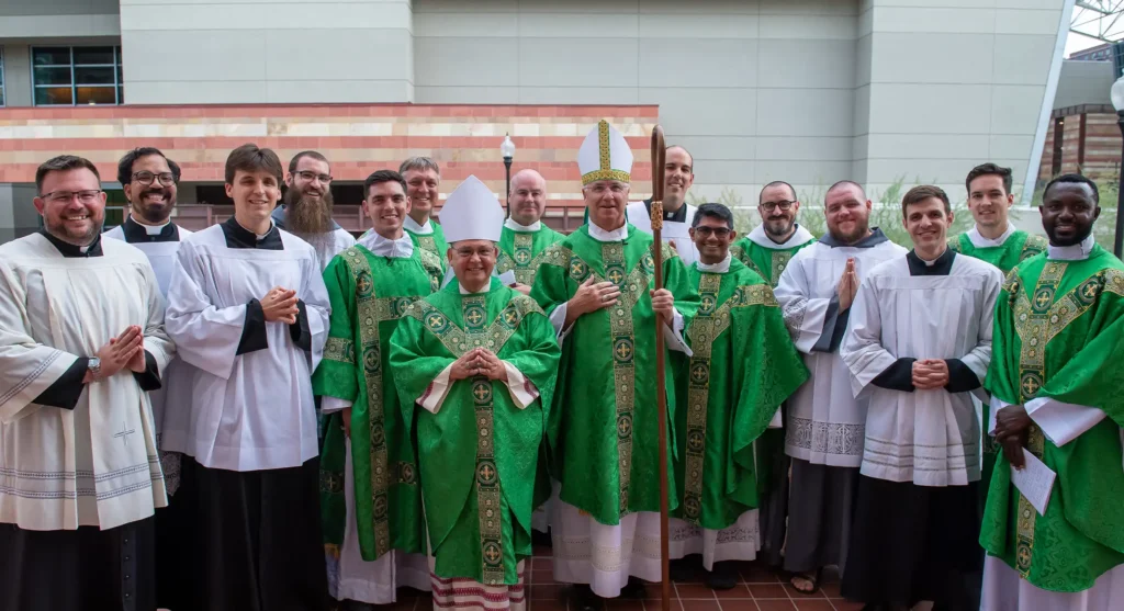 Group photo of Bishop and Seminarians
