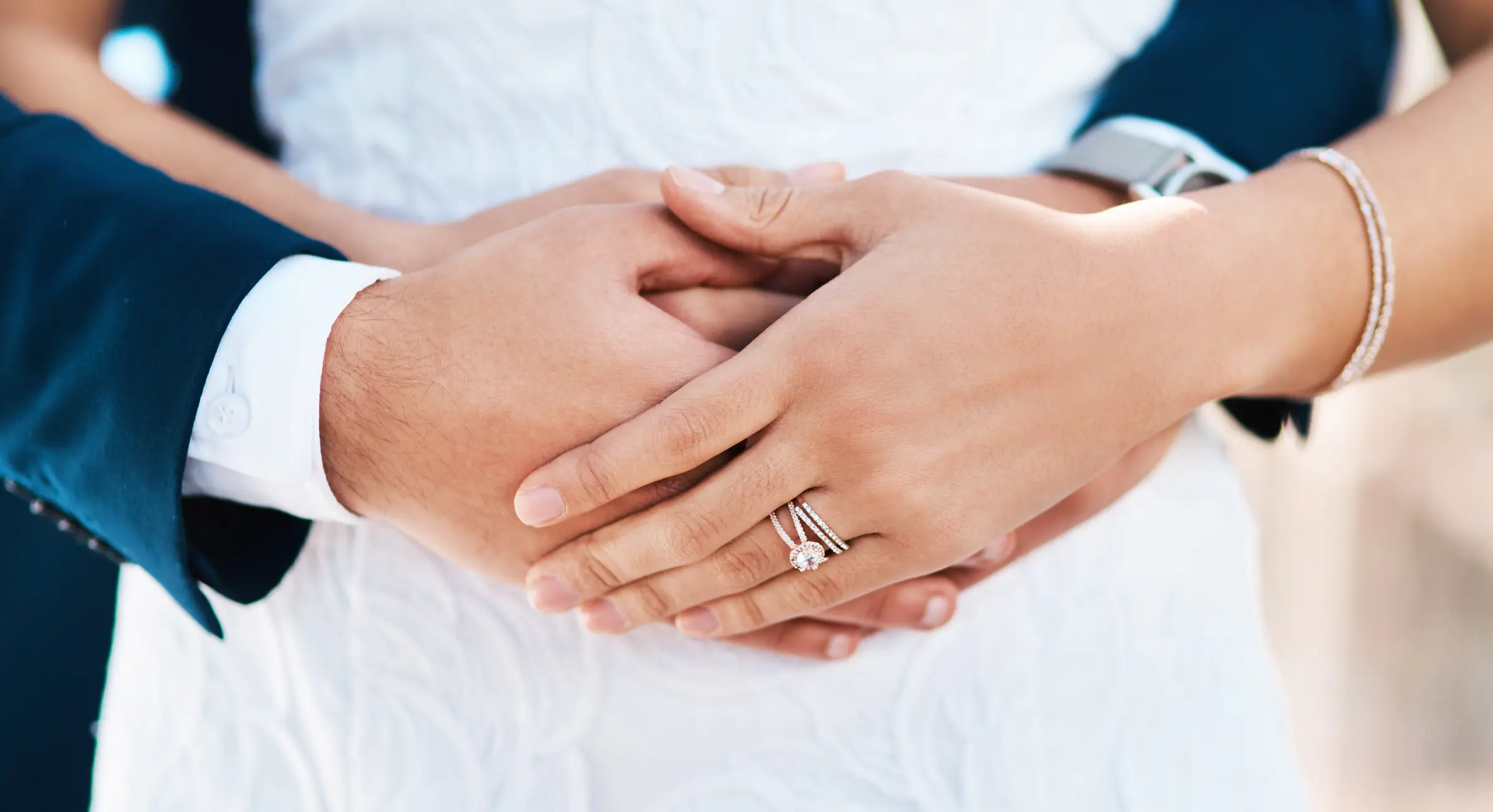 wedding couples hand holding