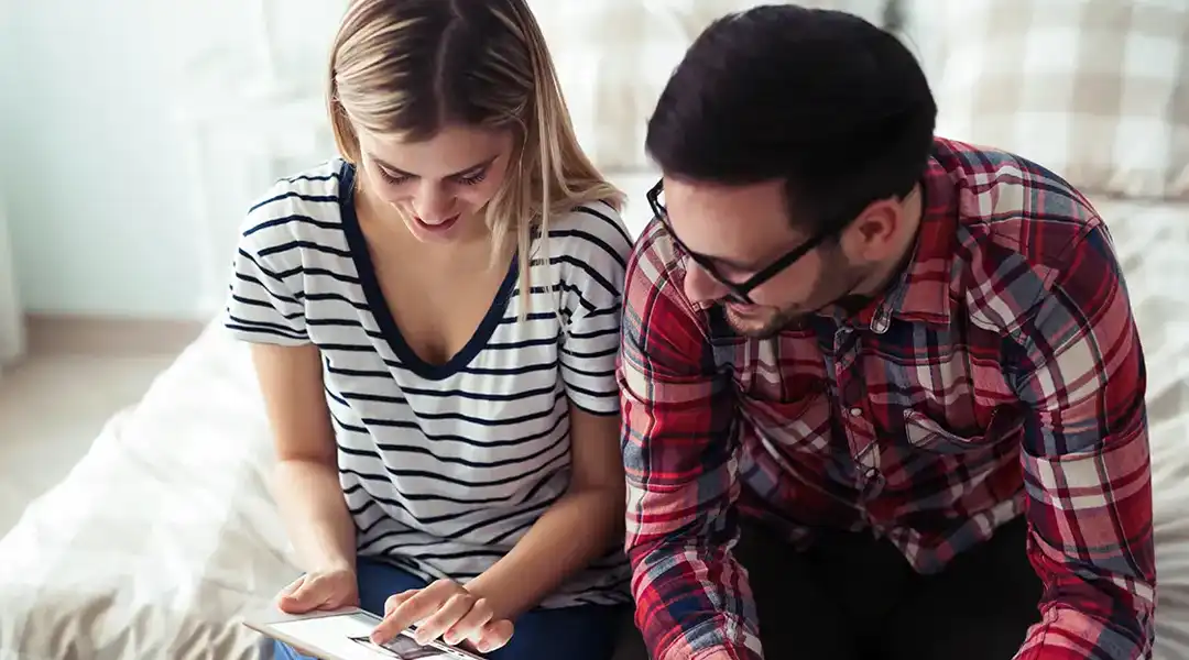 Couple planning for a wedding